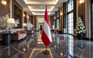 socle drapeau autriche