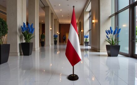 socle drapeau autriche