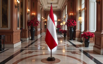 socle drapeau autriche