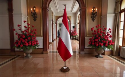 socle drapeau autriche