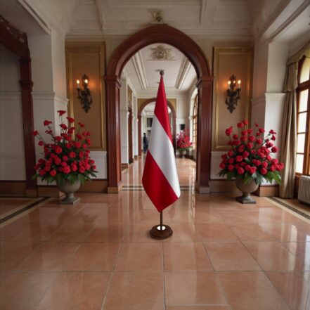 socle drapeau autriche