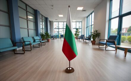 socle porte-drapeau bulgarie doré officiel
