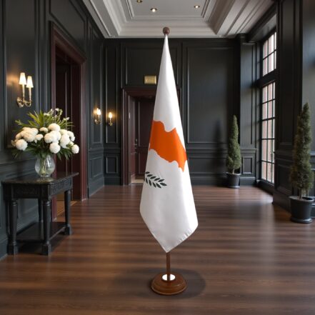 socle porte-drapeau chypre doré stable