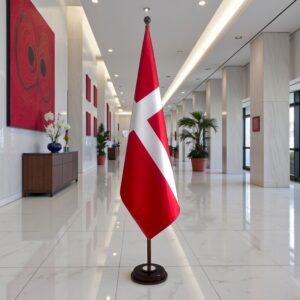 socle drapeau danemark en bois massif design