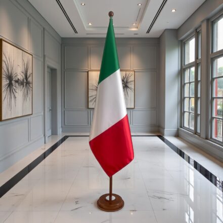 socle porte-drapeau italie en granit antidérapant