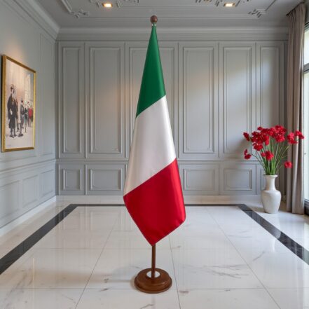 socle porte-drapeau italie en granit lourd