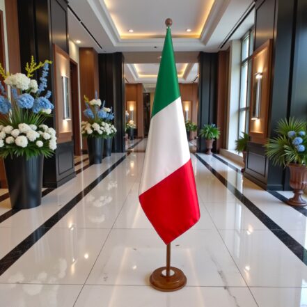 socle porte-drapeau italie en granit stable