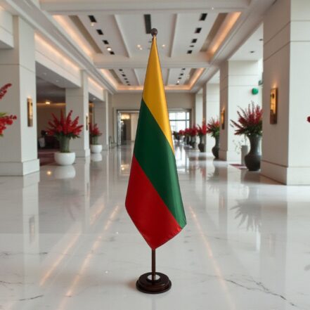 socle drapeau lituanie en aluminium design