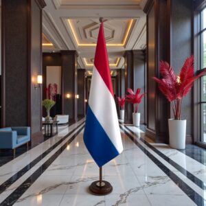 socle drapeau pays-bas en acier de bureau