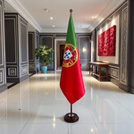 socle drapeau portugal en granit antidérapant