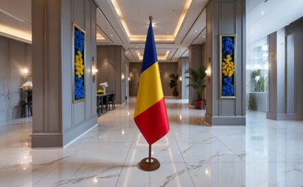 socle drapeau roumanie