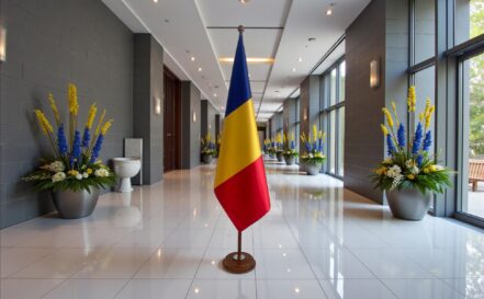 socle drapeau roumanie