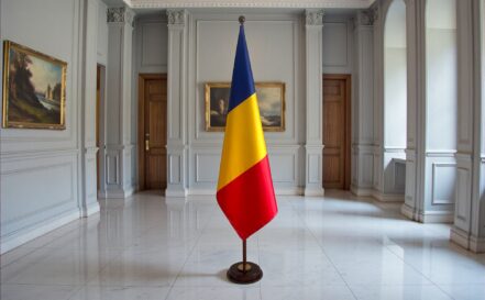 socle drapeau roumanie