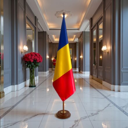 socle drapeau roumanie