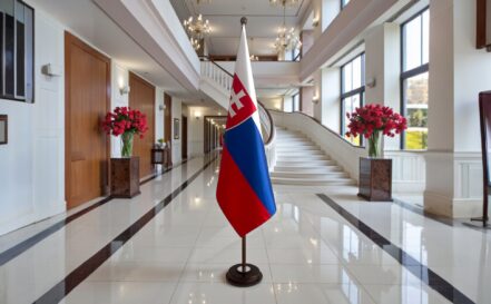 pied socle drapeau slovaquie slovaquie classique