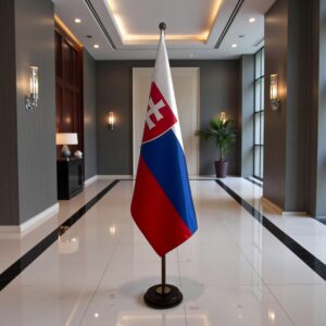 pied socle drapeau slovaquie slovaquie moderne