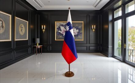 pied socle drapeau slovenie slovenie lourd