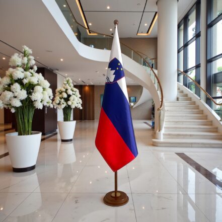 pied socle drapeau slovenie slovenie de prestige