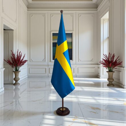 socle porte-drapeau suede design