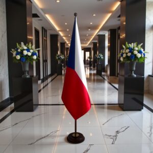 socle porte-drapeau tchequie en marbre professionnel