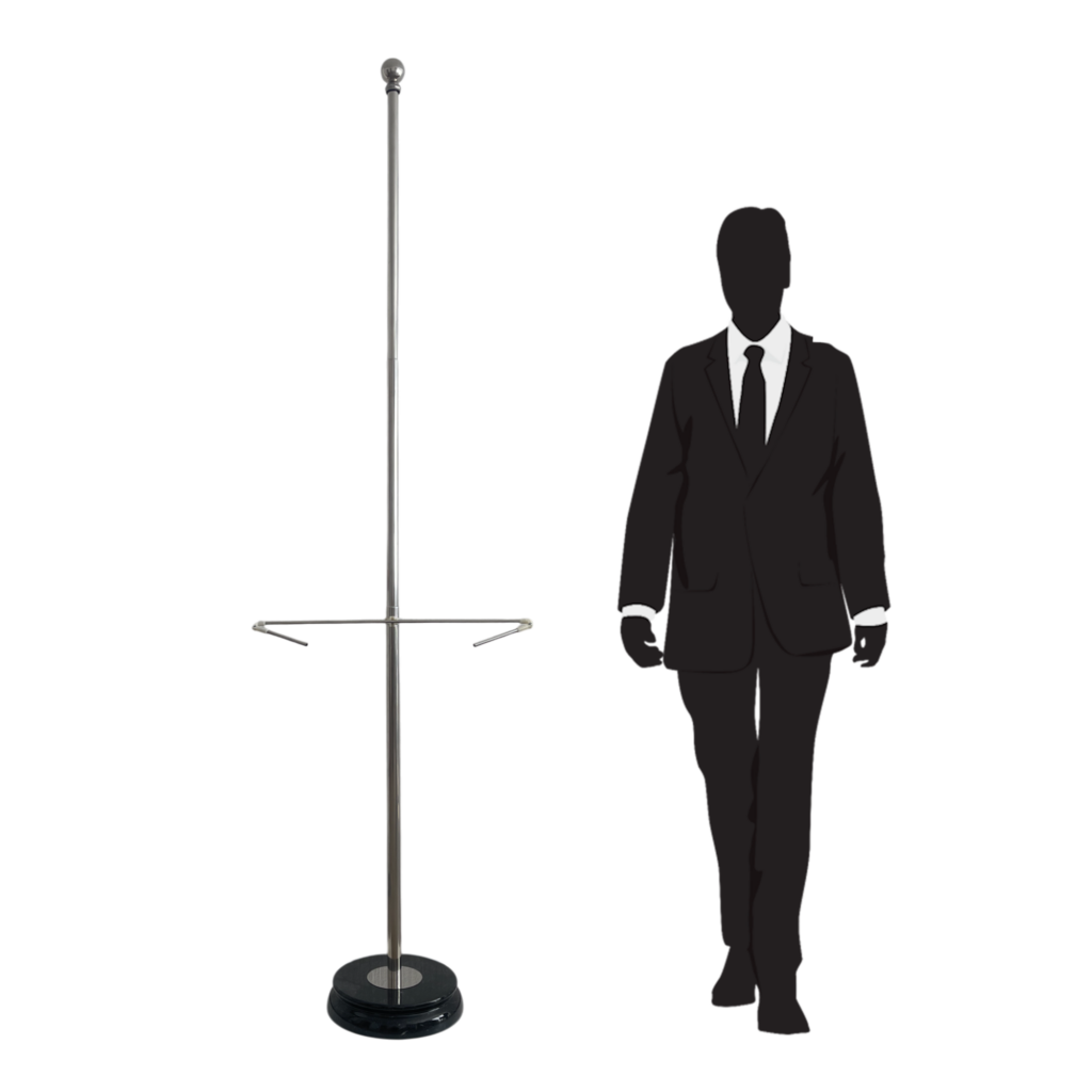 socle drapeau en bois