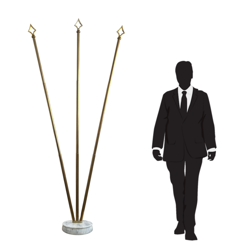 pied socle drapeau en marbre blanc