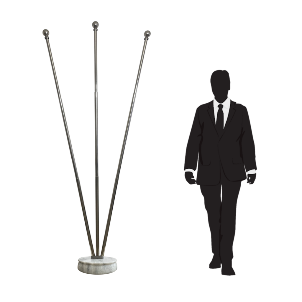 support socle drapeau en inox noire