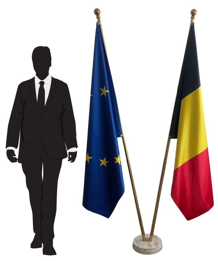 support socle drapeau en marbre