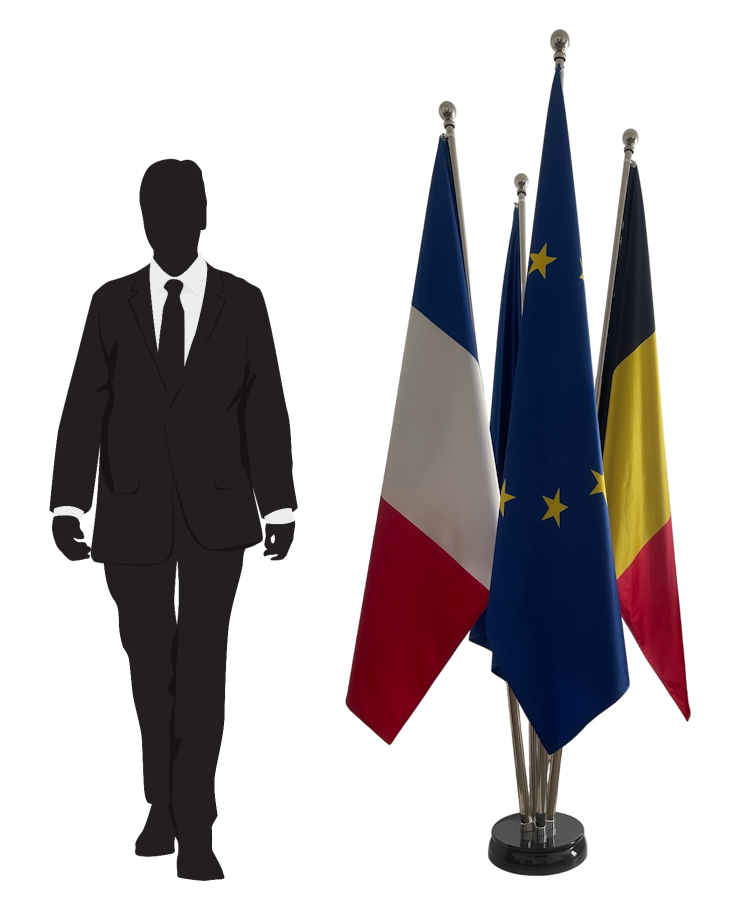 base porte-drapeau en granit noir