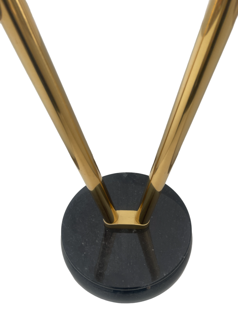 base porte-drapeau en acier brossé