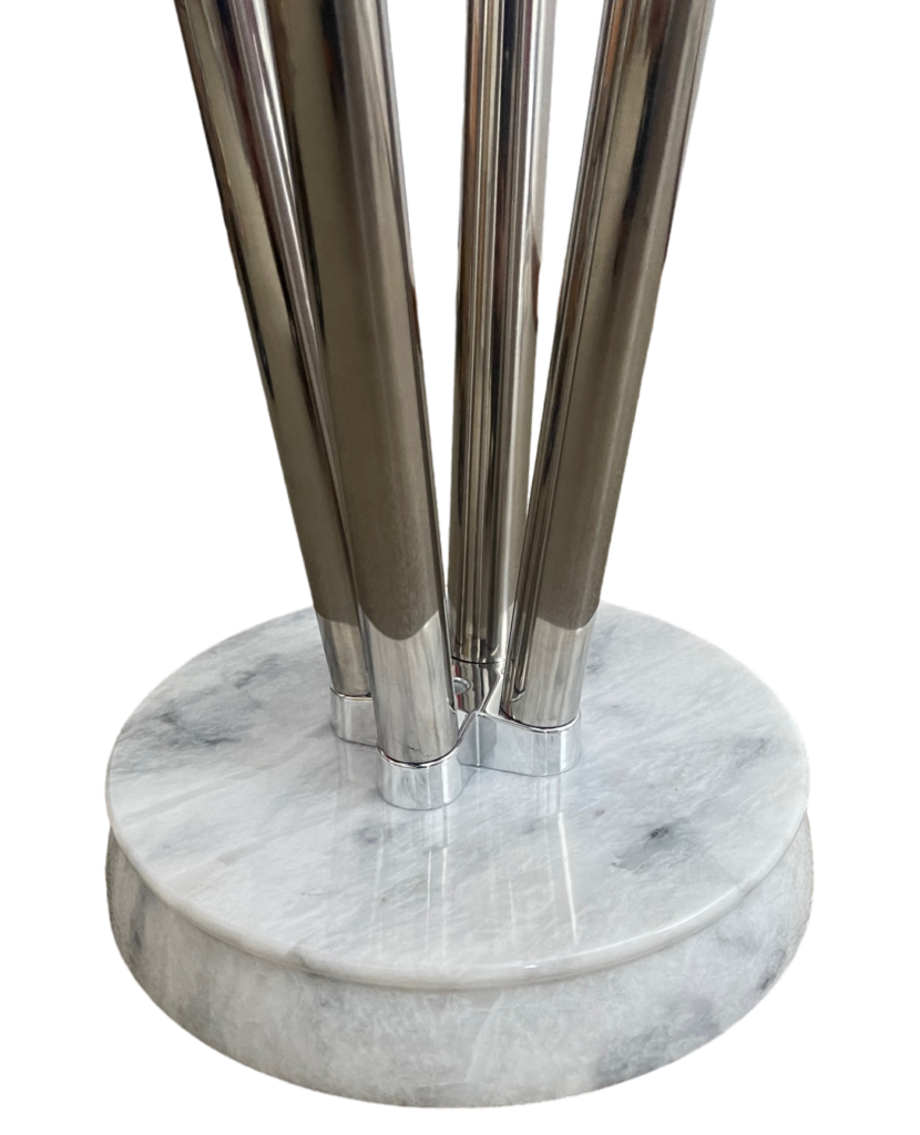 support socle drapeau argenté