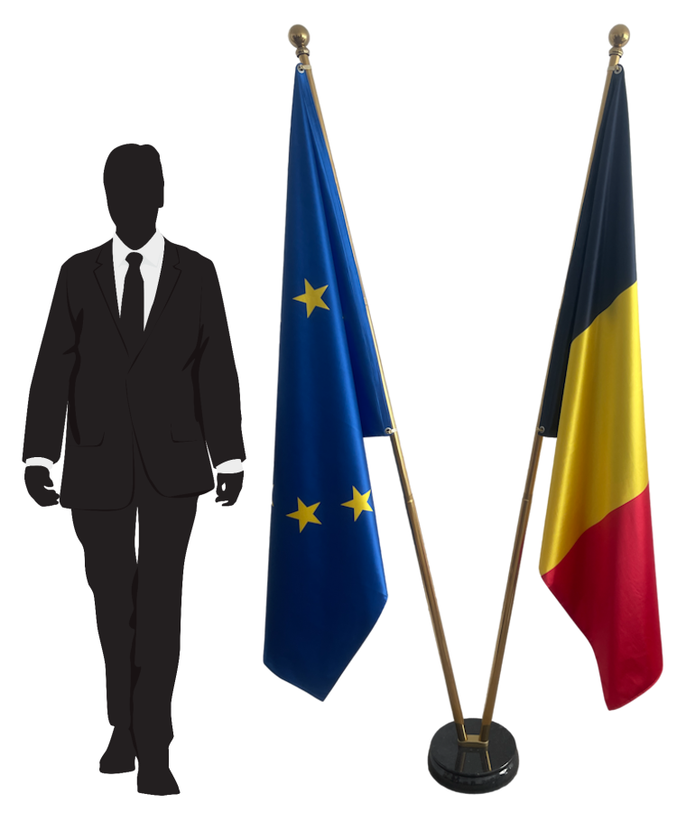 base porte-drapeau en marbre blanc