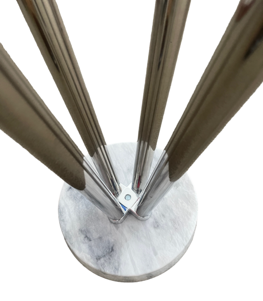 support socle drapeau chromé