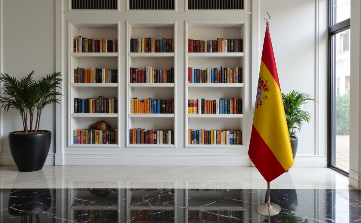 Drapeau bureau espagne en marbre professionnel