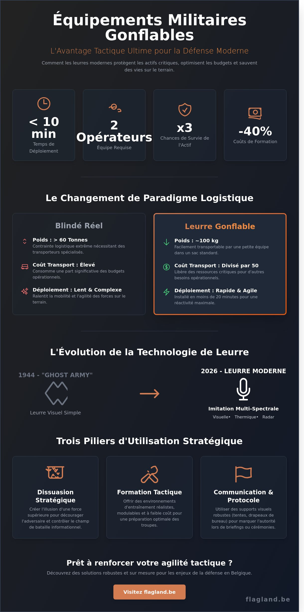 Équipements militaires gonflables : Guide stratégique des leurres et structures tactiques 2026