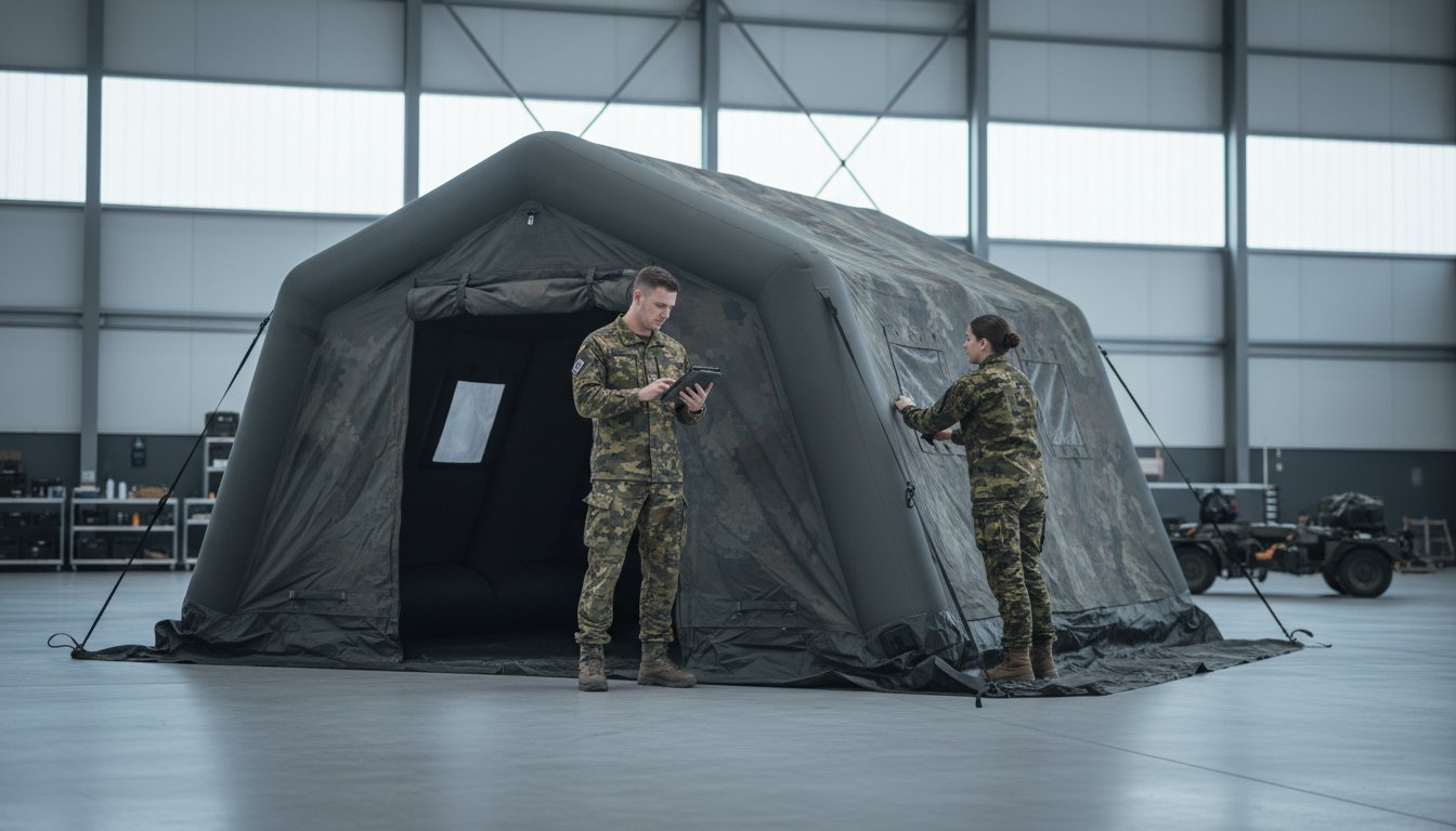 Structure militaire gonflable : Guide complet des solutions tactiques et logistiques 2026
